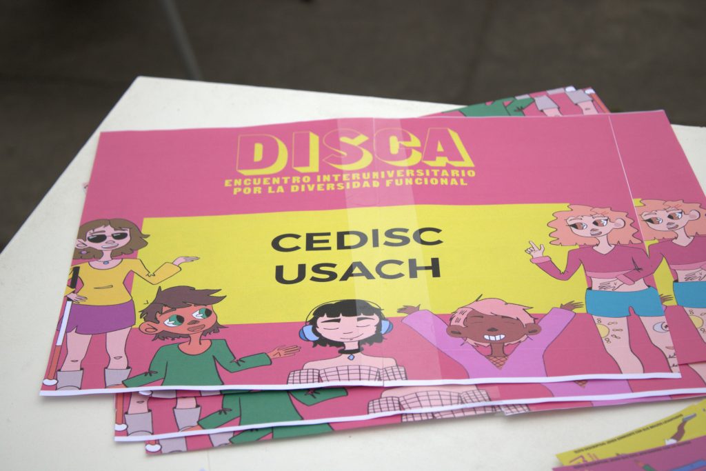 Cartel de CEDISCH USACH en la jornada interuniversitaria DISCA